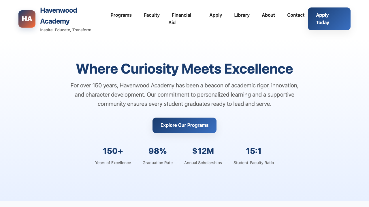 View Education page
