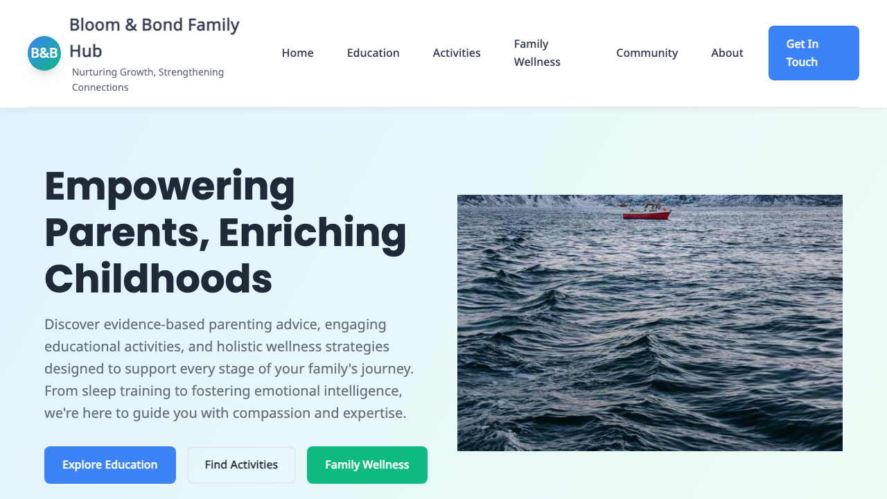 View Family and Parenting page