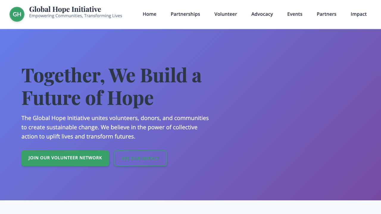 View Non Profit Charity page