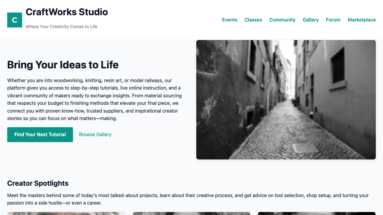 View Hobbies and Interests page