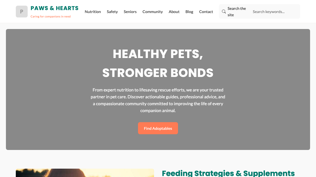View Pets page