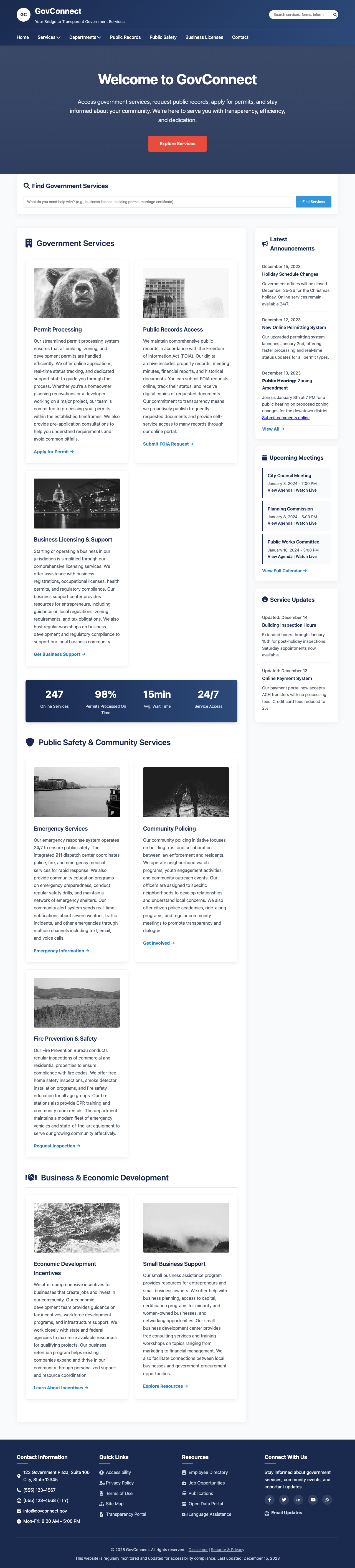 Government page with AIMAC score 6.4 (13 serious violations)