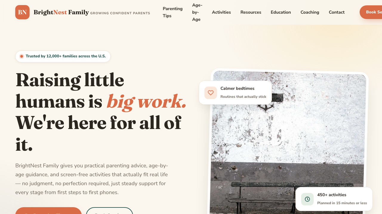 View Family and Parenting page