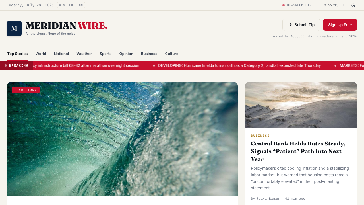 View News Weather Information page