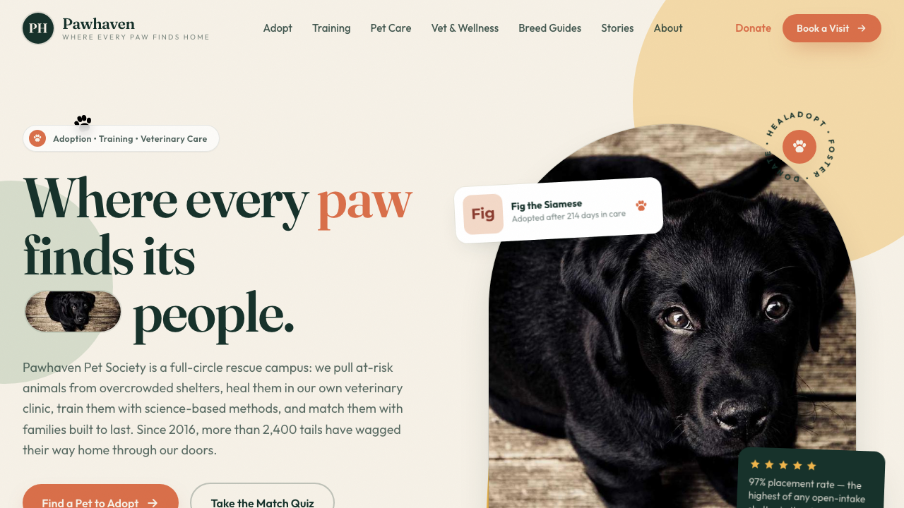 View Pets page
