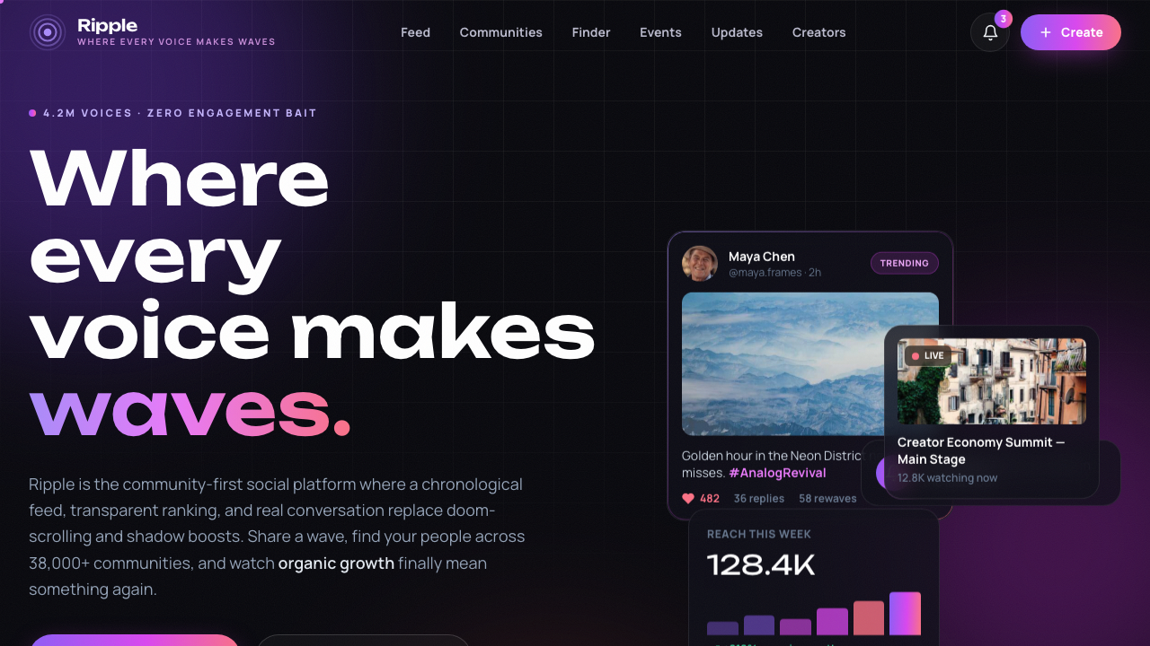 View Social Media page