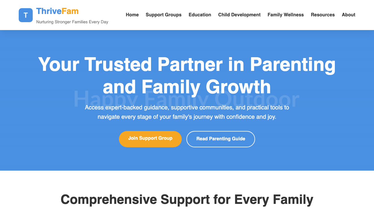 View Family and Parenting page