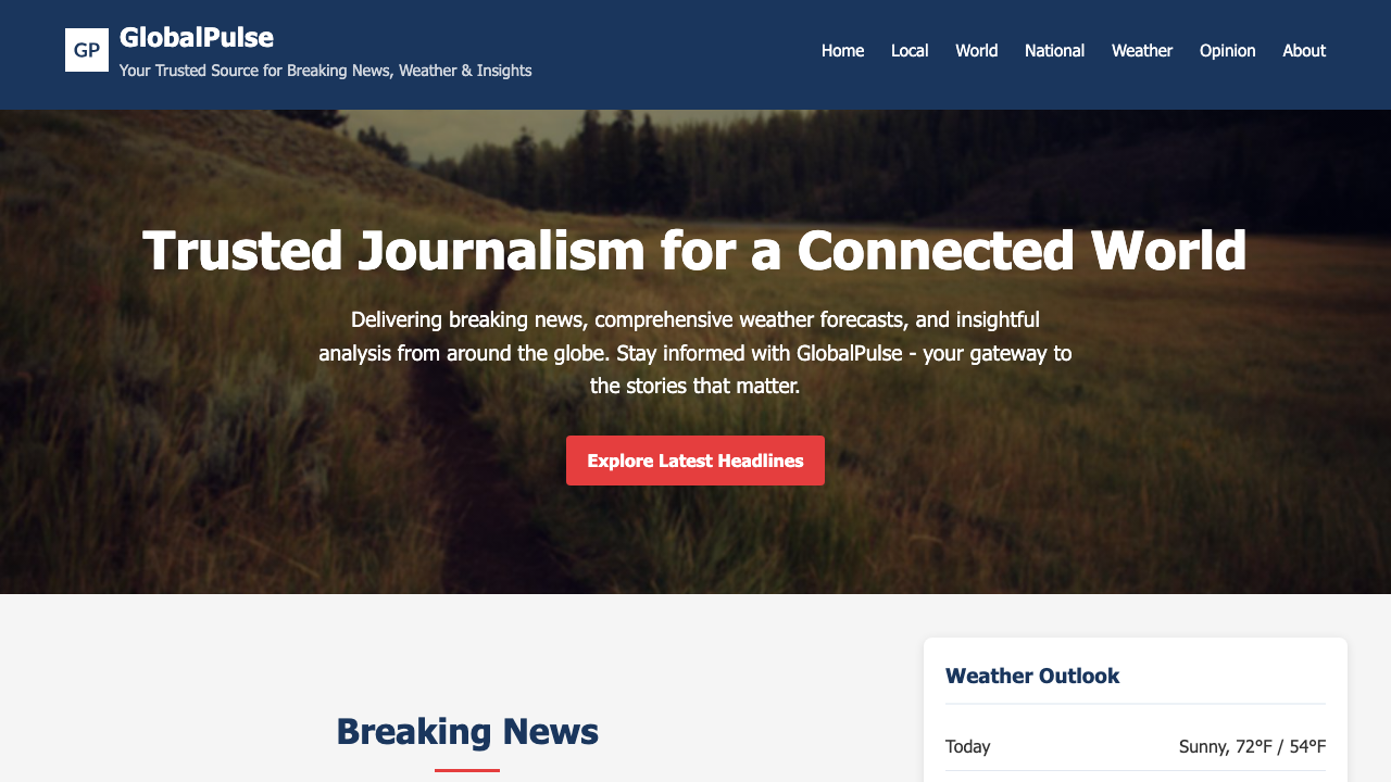 View News Weather Information page