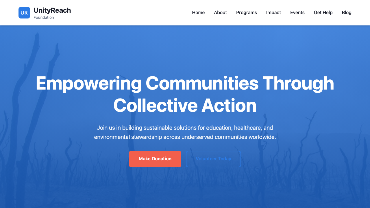 View Non Profit Charity page
