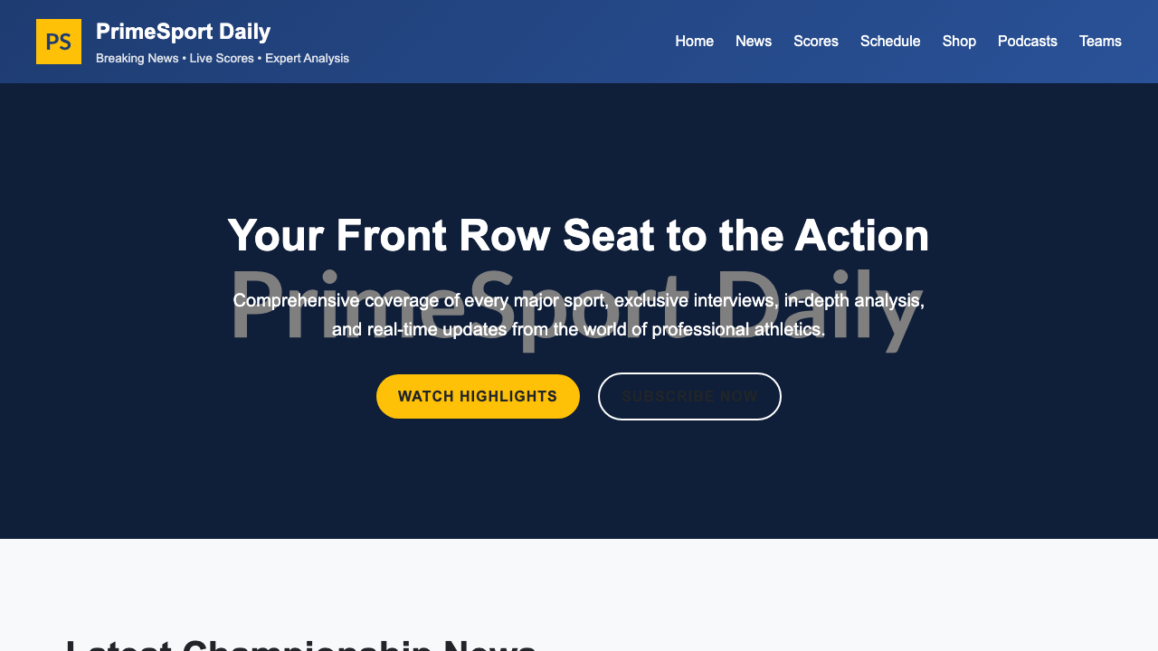 View Sports page
