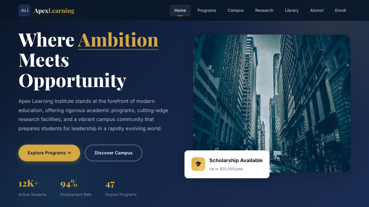 View Education page