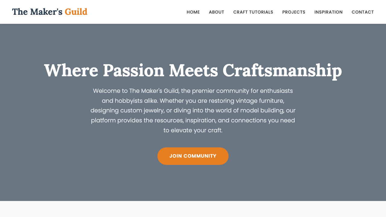 View Hobbies and Interests page