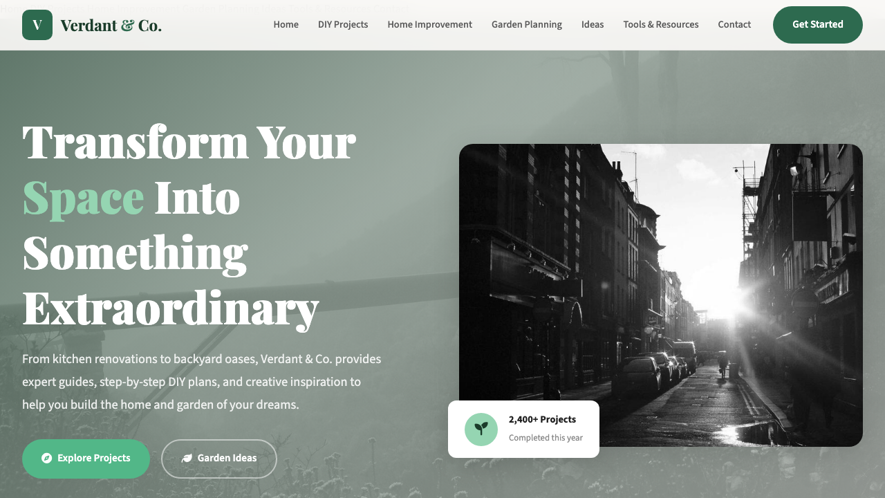 View Home and Garden page