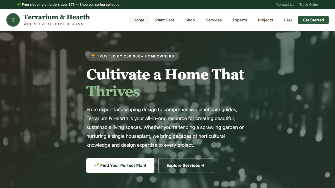 View Home and Garden page