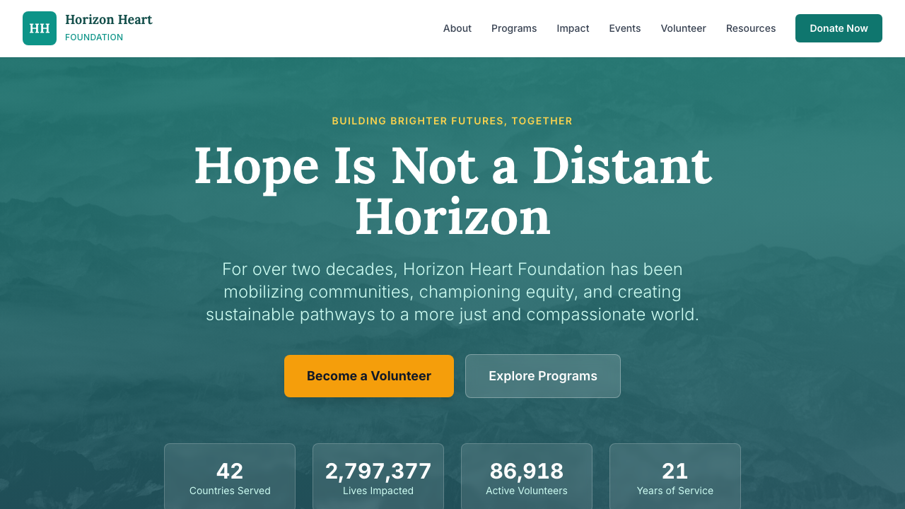 View Non Profit Charity page