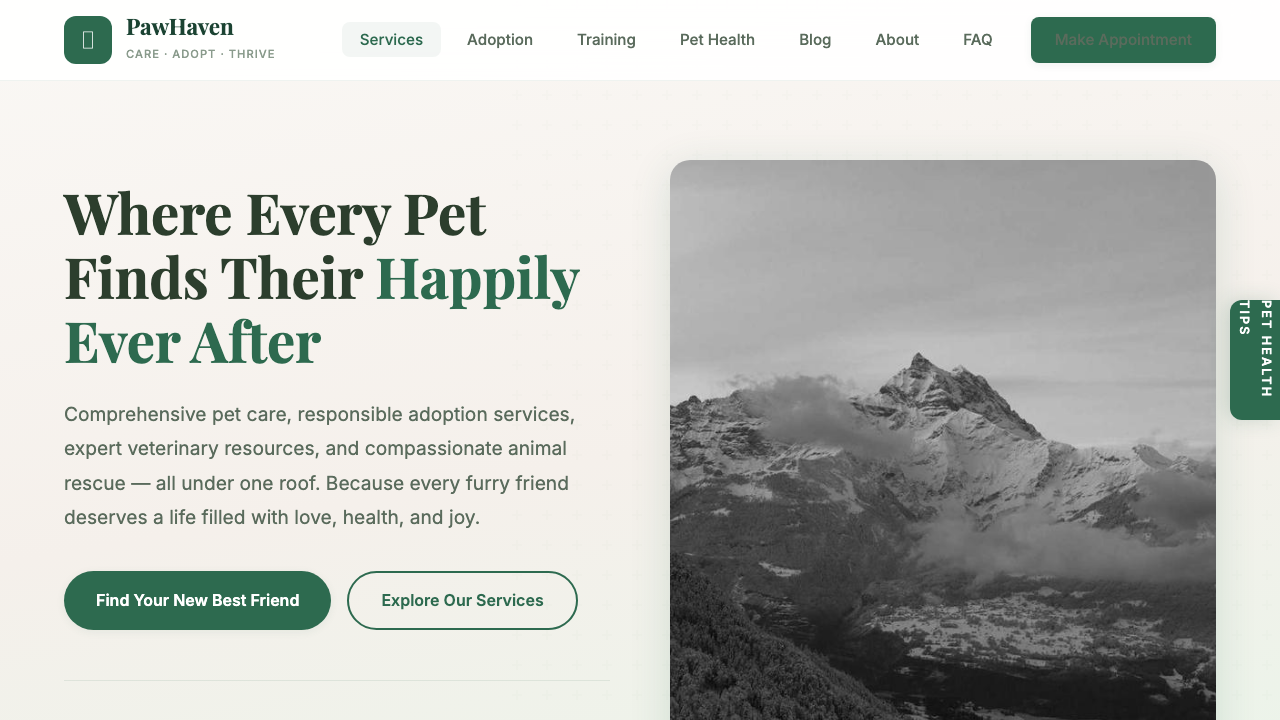 View Pets page