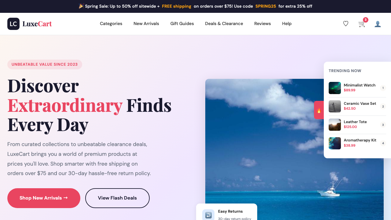View Shopping page
