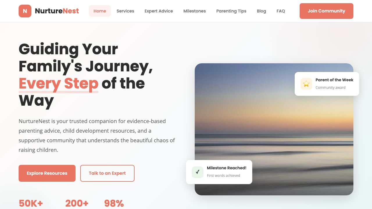 View Family and Parenting page