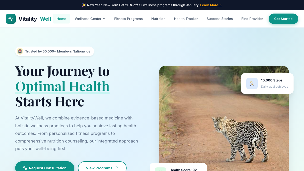 View Health and Fitness page