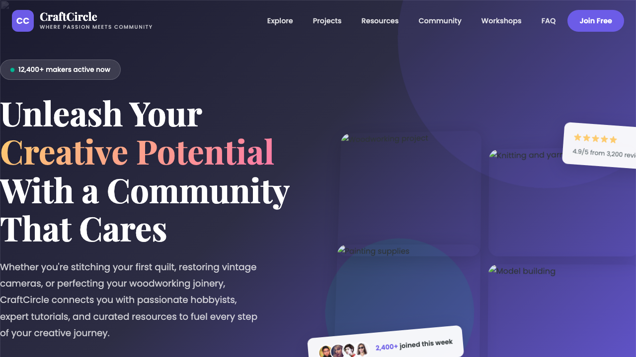 View Hobbies and Interests page