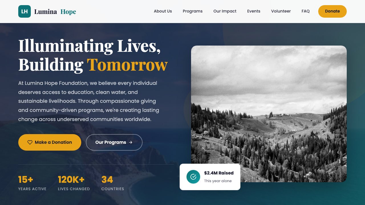 View Non Profit Charity page