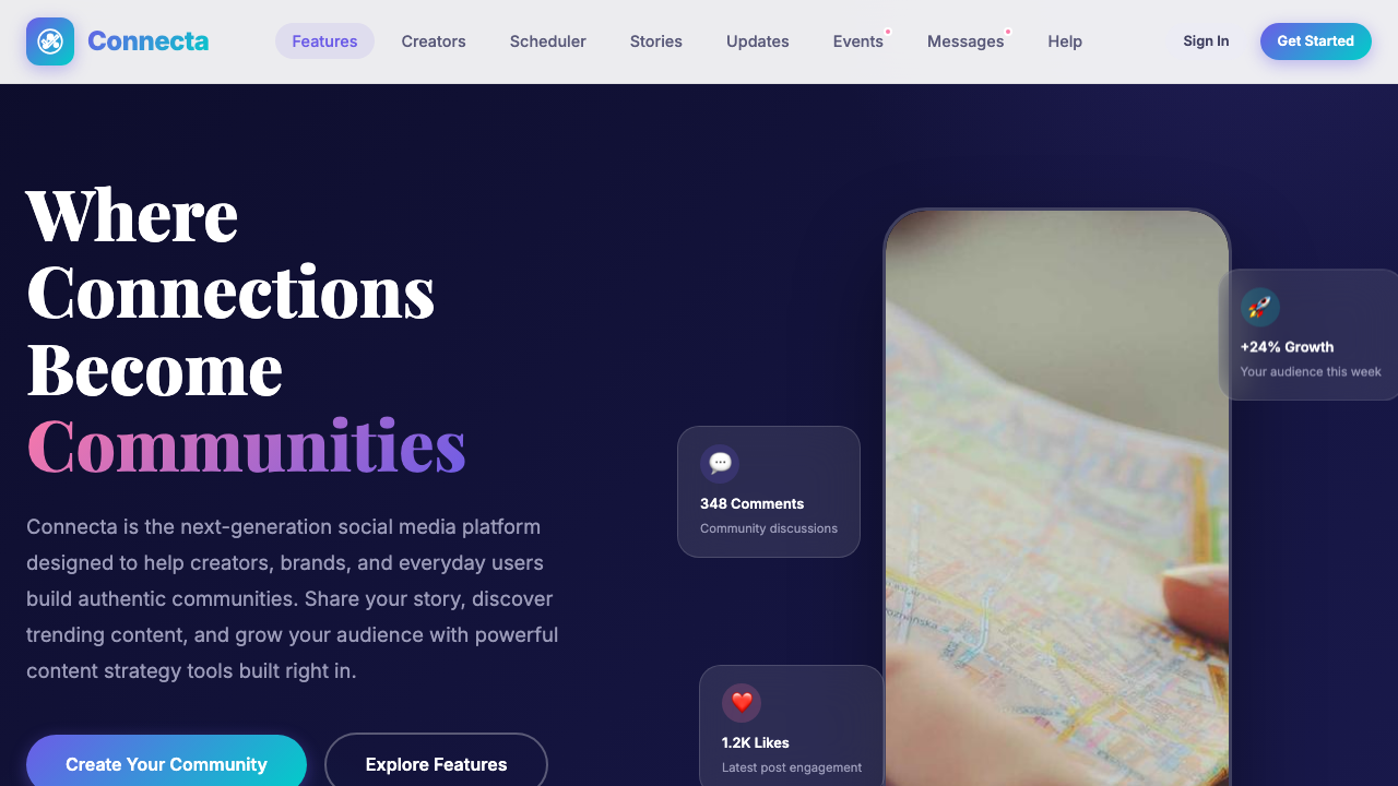 View Social Media page