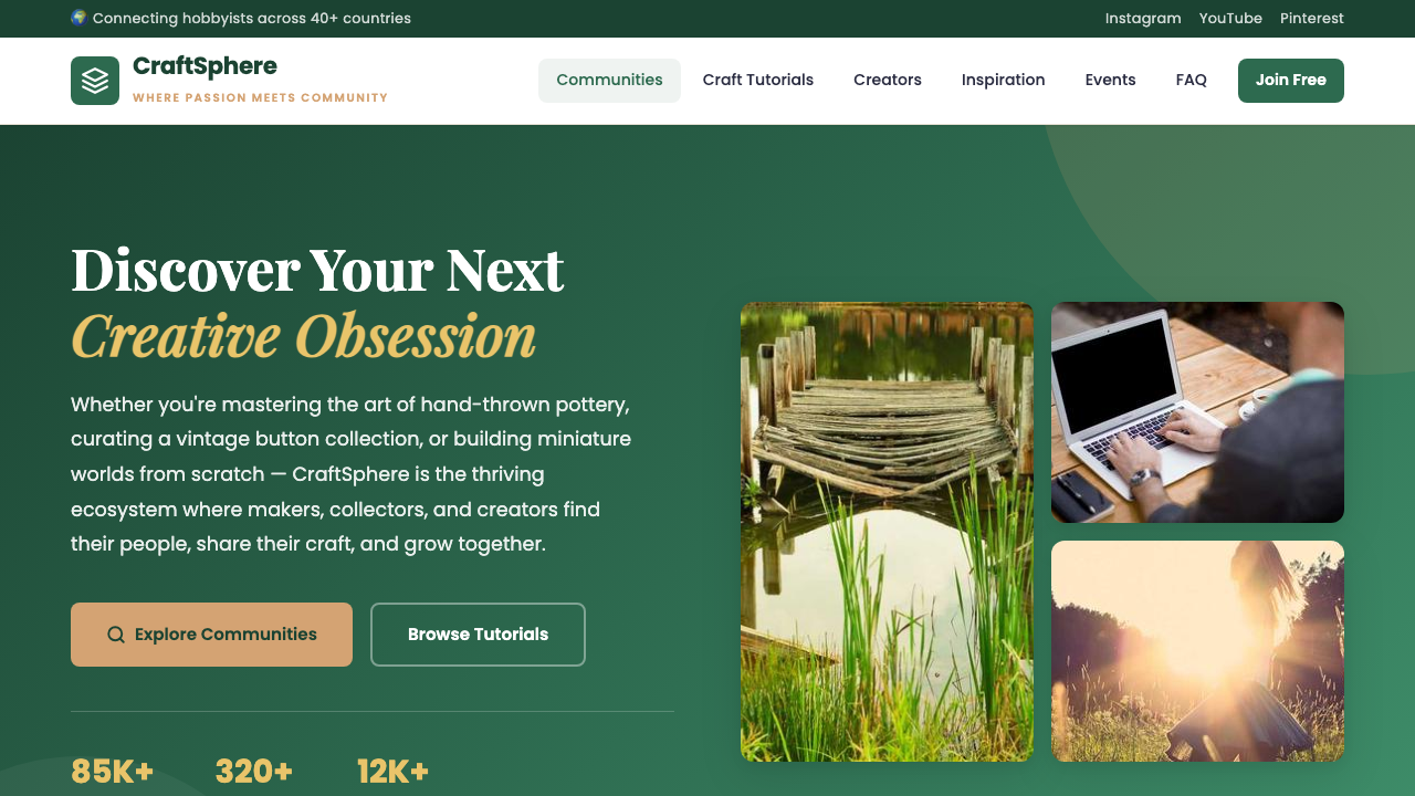 View Hobbies and Interests page