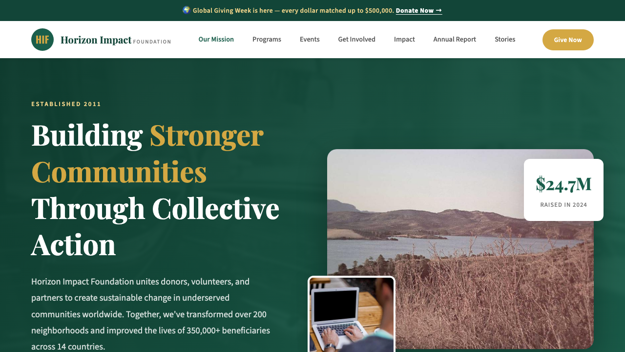 View Non Profit Charity page