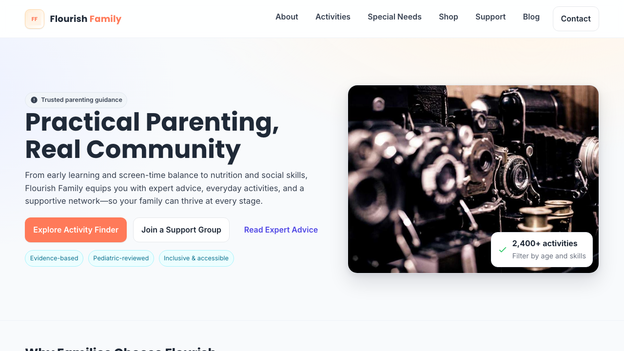 View Family and Parenting page