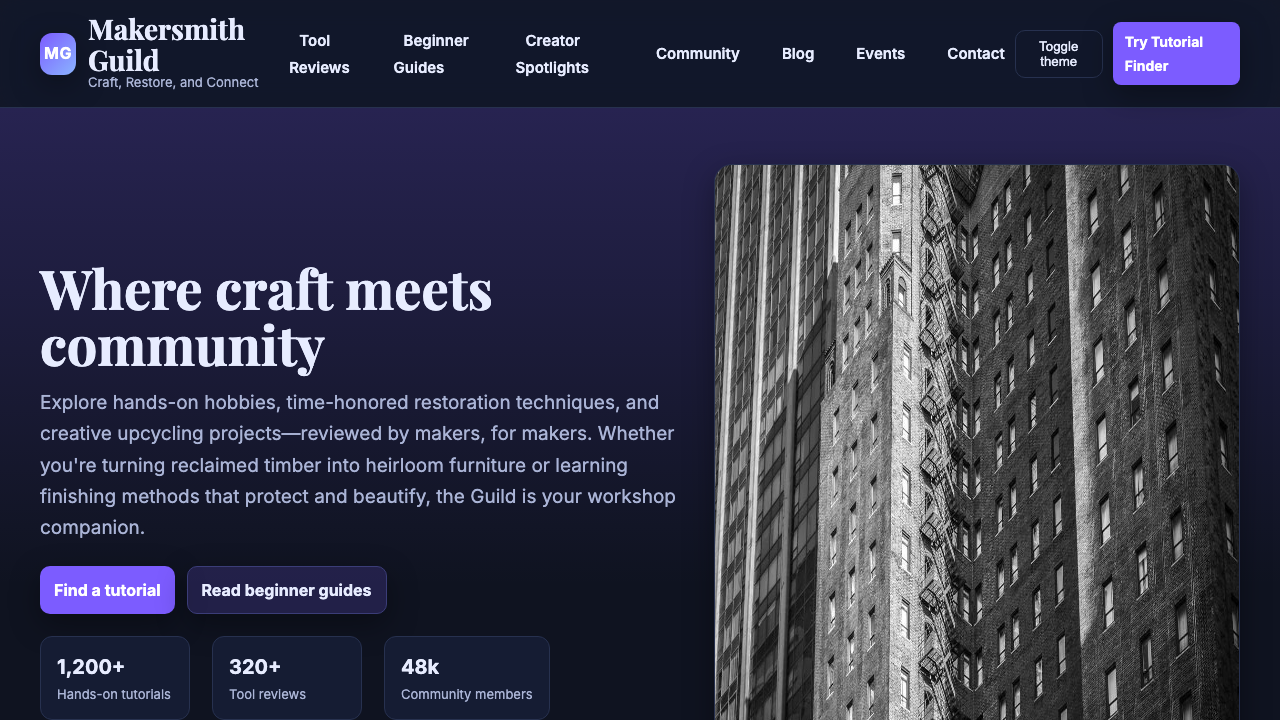 View Hobbies and Interests page