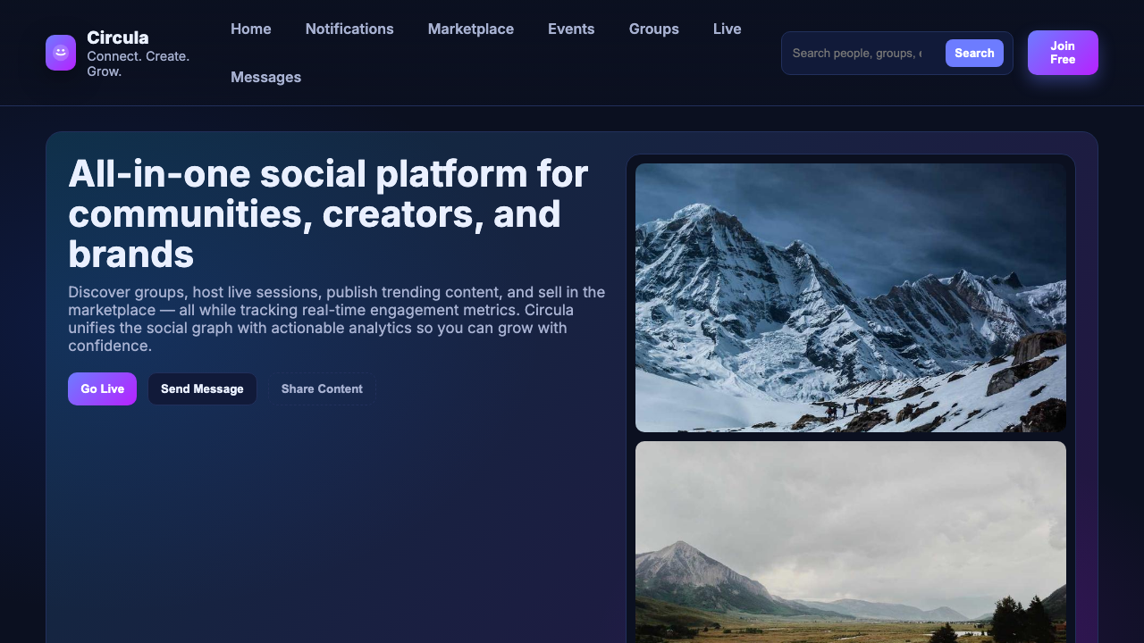 View Social Media page