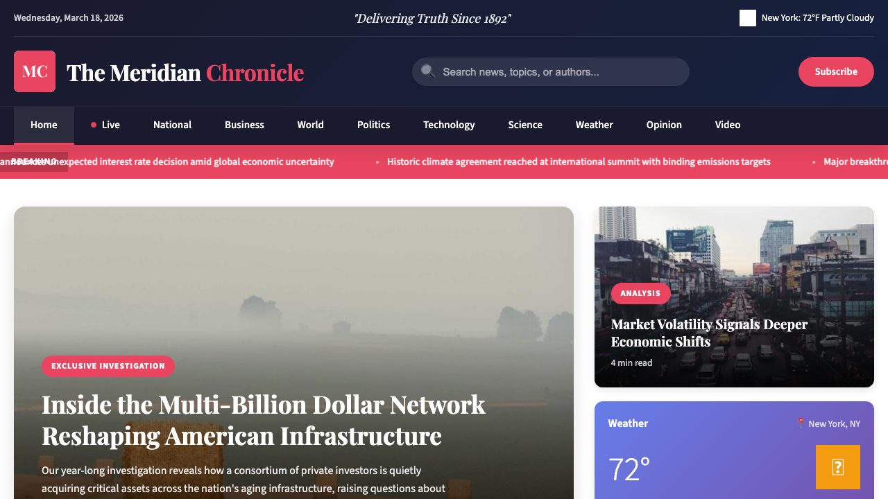 View News Weather Information page