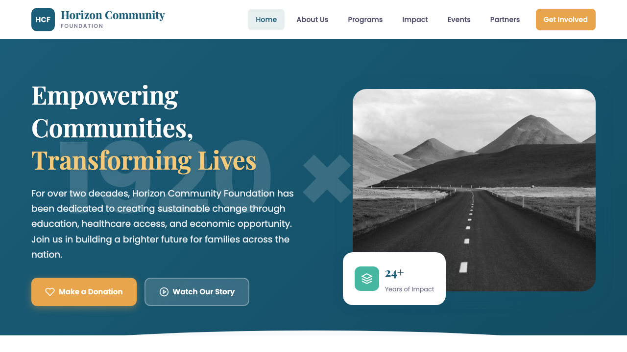 View Non Profit Charity page