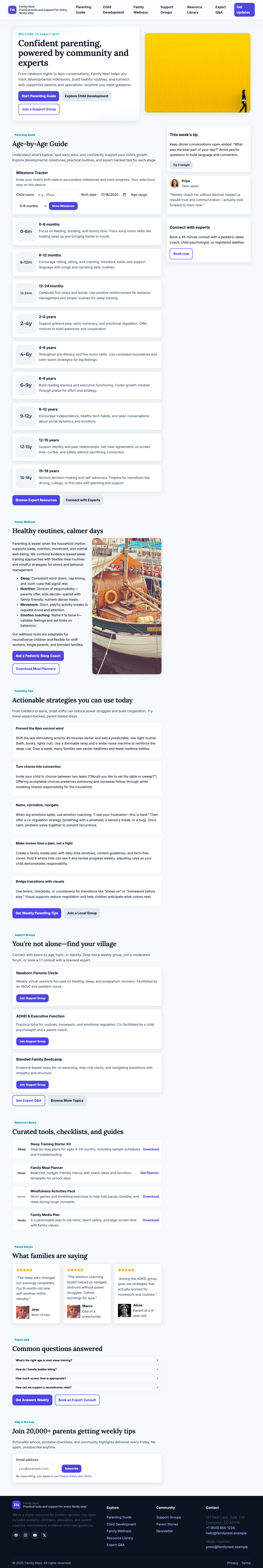 Family And Parenting page with AIMAC score 3.3 (4 serious violations)