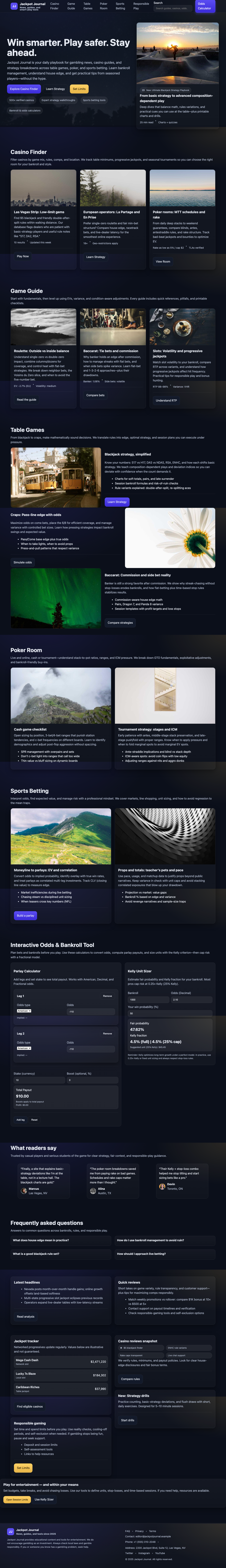 Gambling Casinos page with AIMAC score 8.8 (2 critical violations)