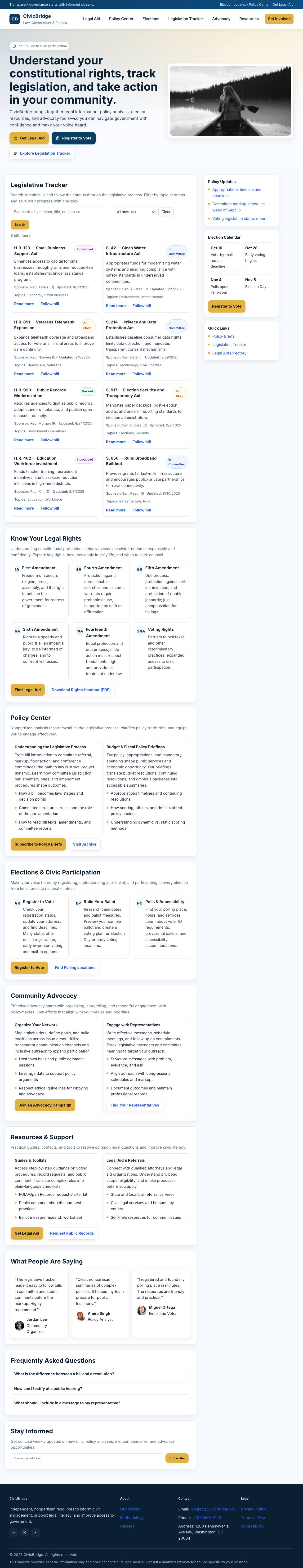 Law Government And Politics page with AIMAC score 4 (8 serious violations)