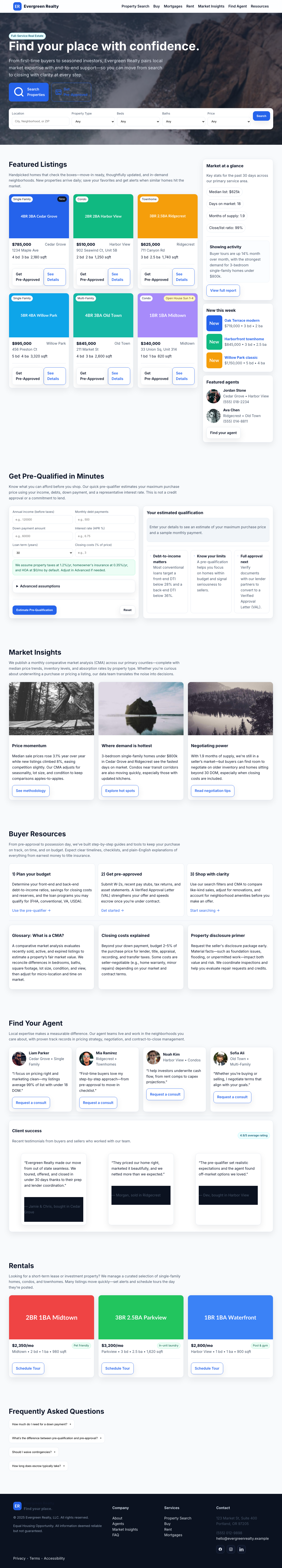 Real Estate page with AIMAC score 4 (8 serious violations)