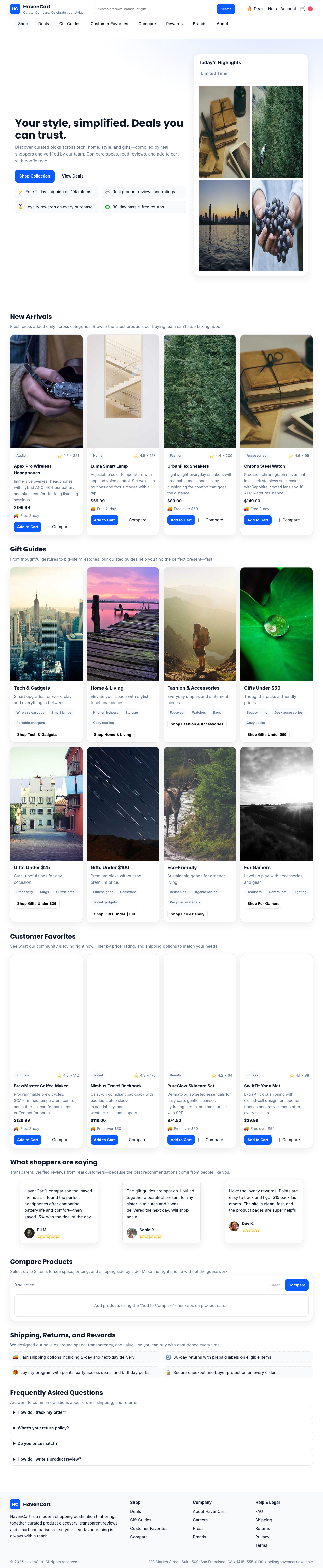 Shopping page with no accessibility violations