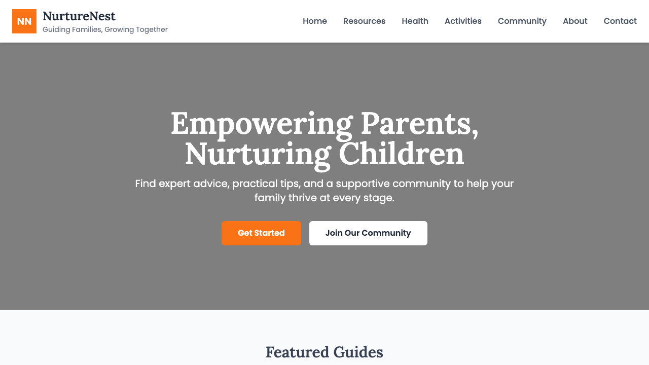 View Family and Parenting page