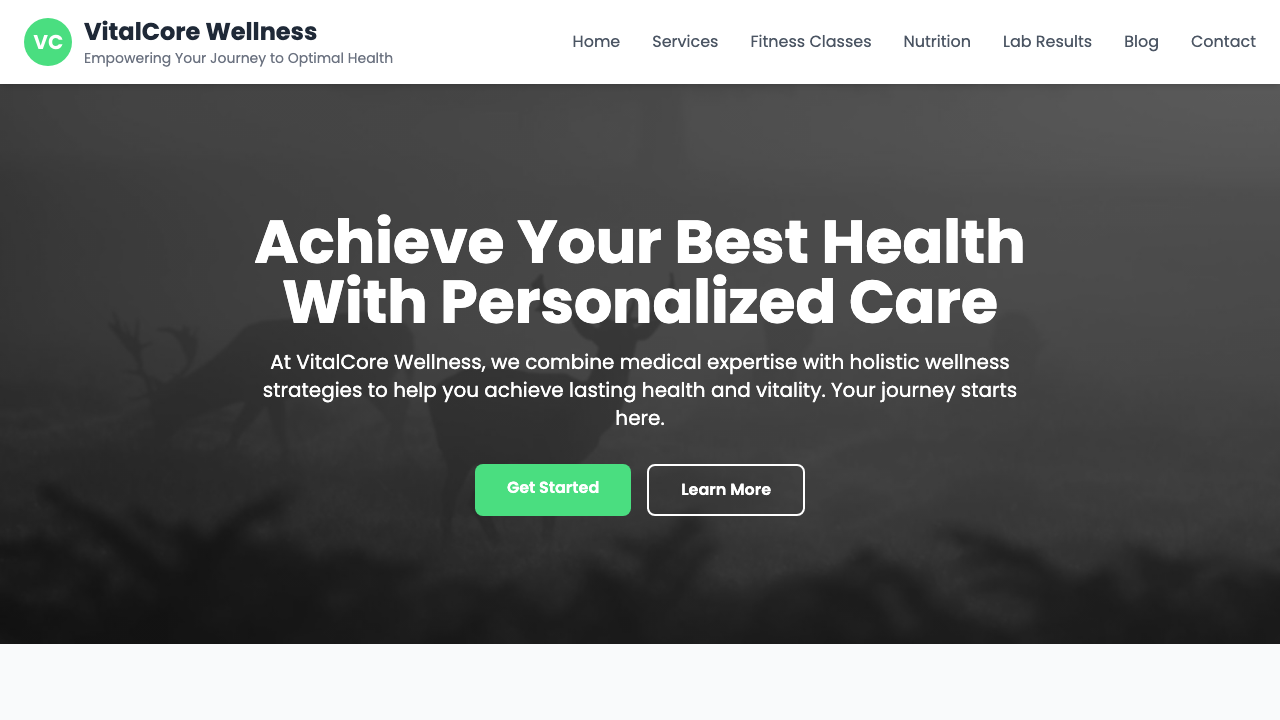 View Health and Fitness page