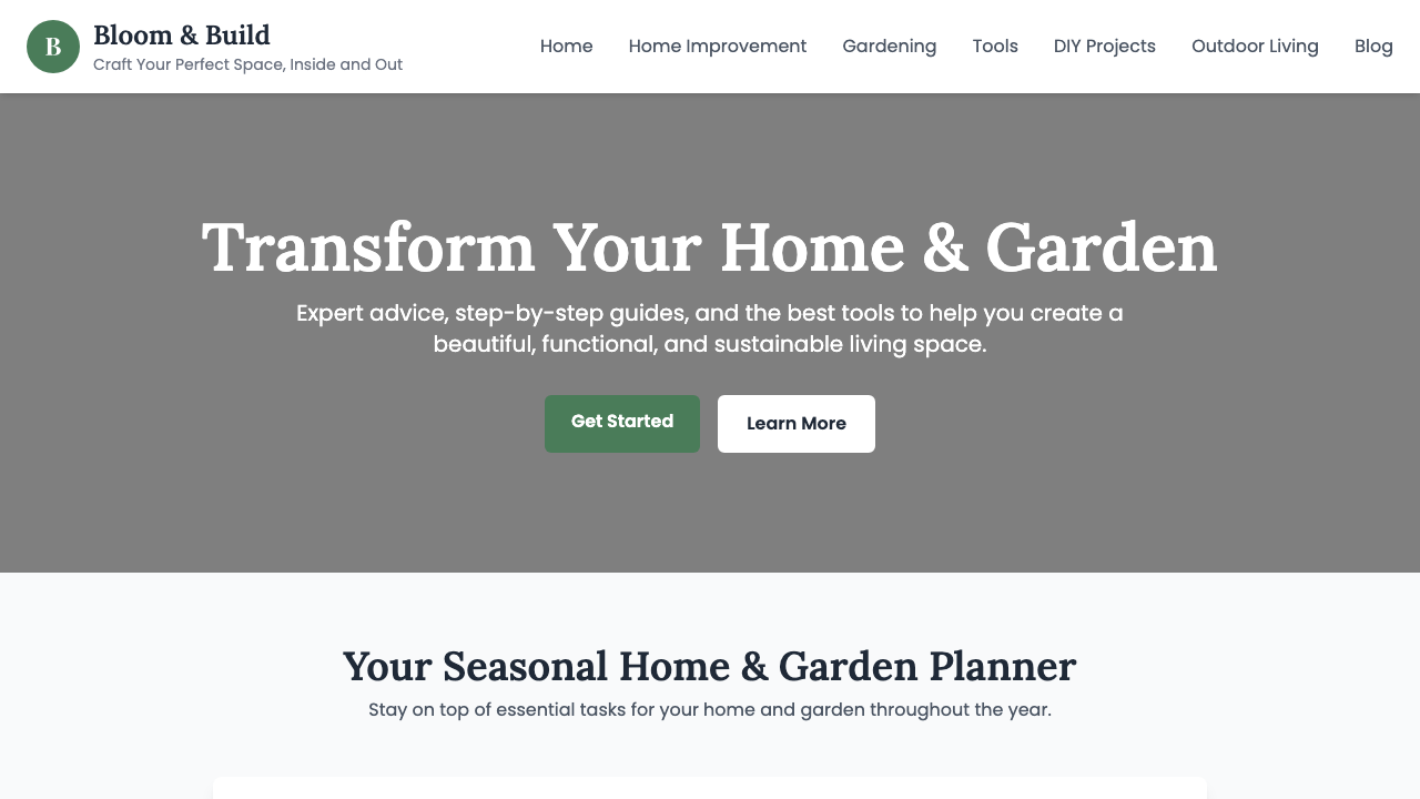 View Home and Garden page