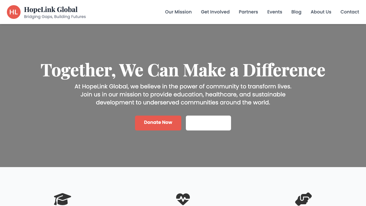 View Non Profit Charity page