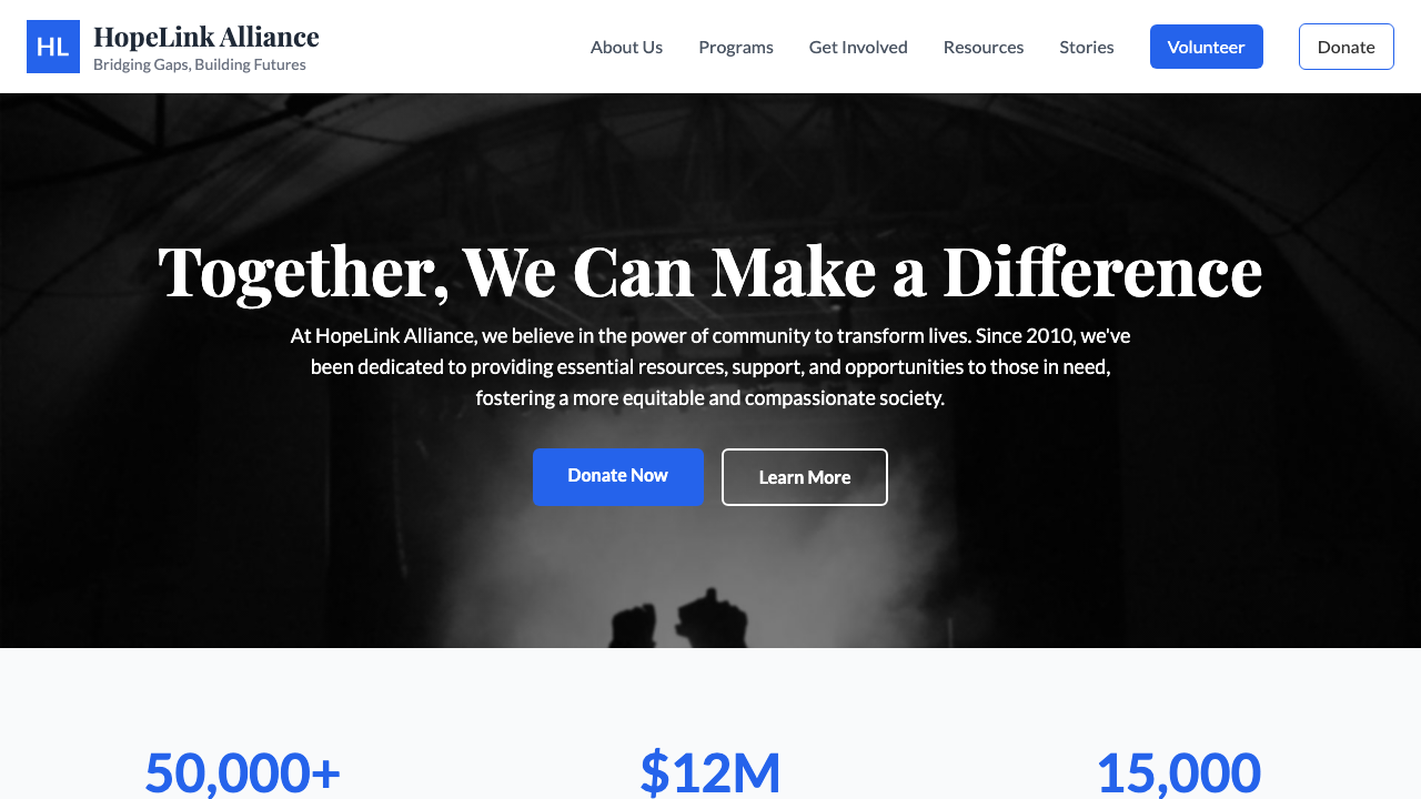 View Non Profit Charity page