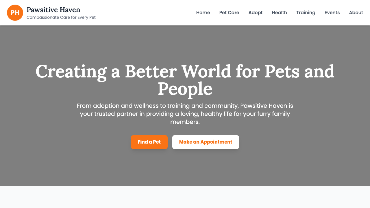 View Pets page