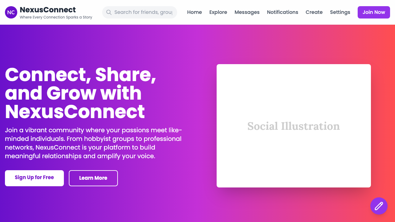 View Social Media page