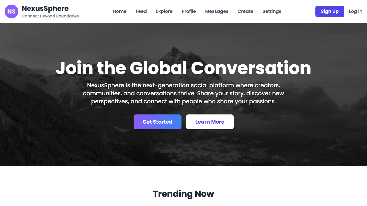 View Social Media page