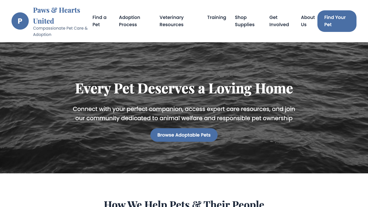 View Pets page