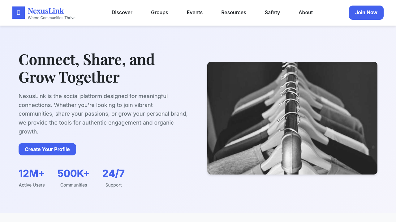 View Social Media page