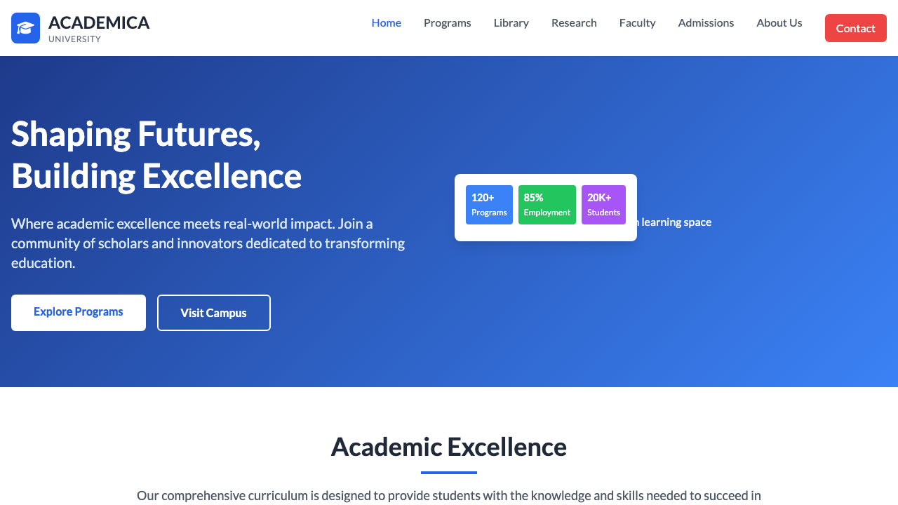 View Education page