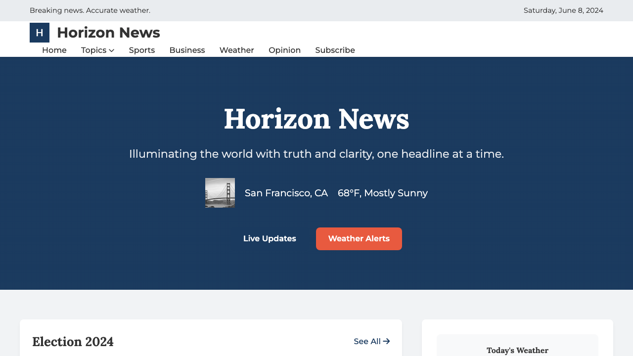 View News Weather Information page